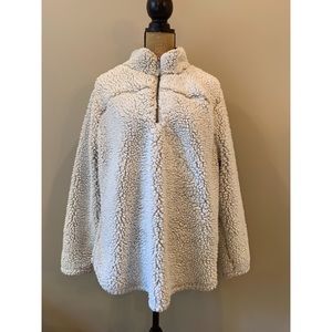 GreenTea Fluffy Sherpa Quarter Zip